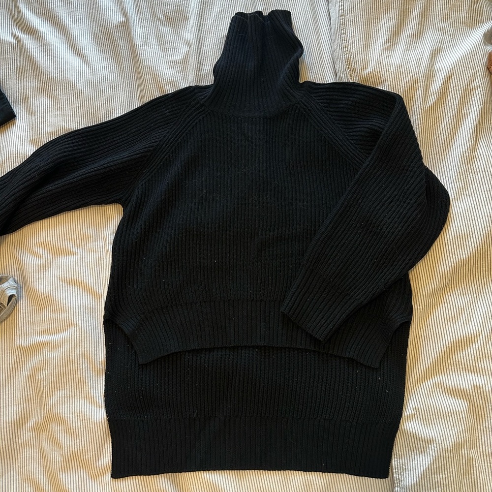 Wilfred Free long black cowl-neck sweater